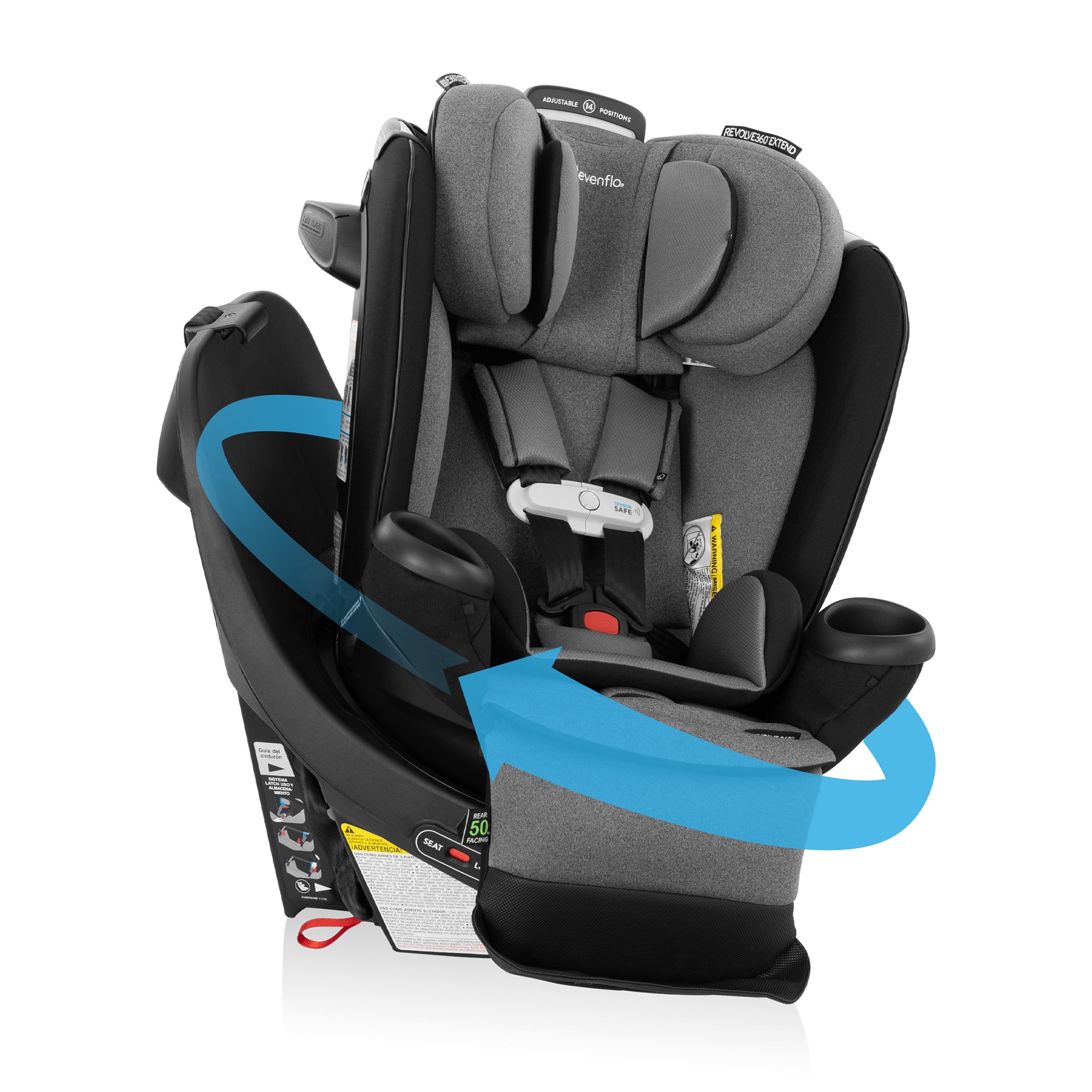Revolve360 Extend All-in-One Rotating Car Seat with SensorSafe – Evenflo Canada