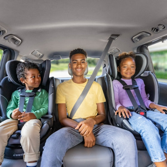 Keep your children happy and safe with car seats designed to fit three across.