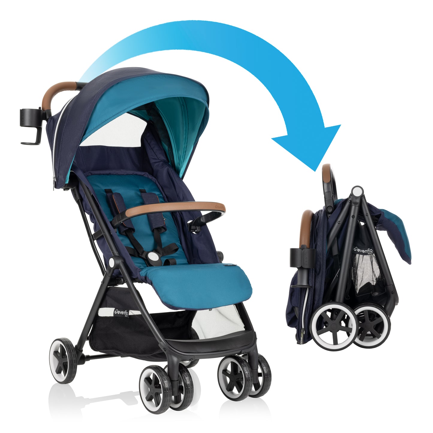 GOLD Otto Self-Folding Lightweight Travel Stroller (Sapphire Blue)