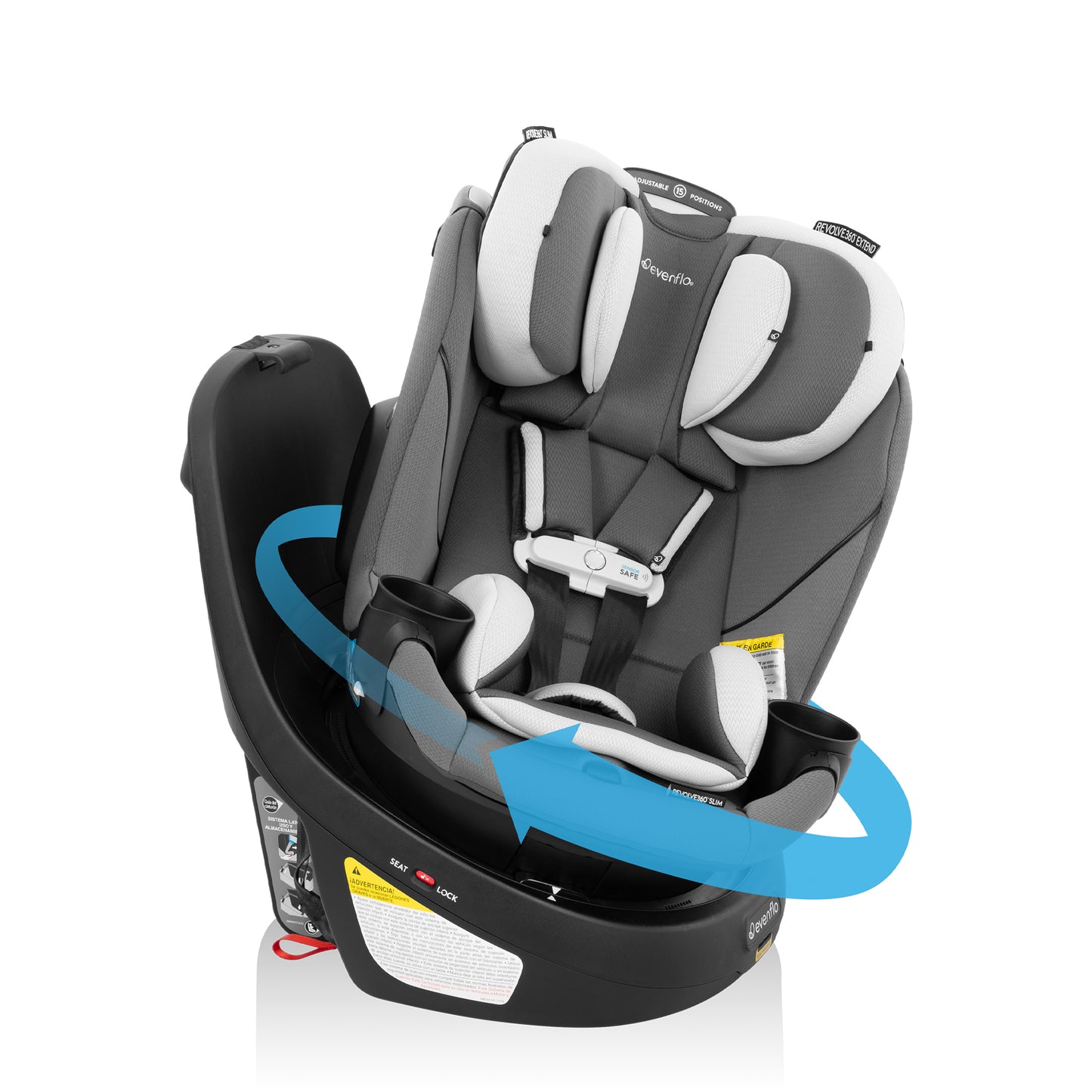 Gold Revolve360 Slim 2-in-1 Rotational Car Seat with SensorSafe (Pearl Gray)