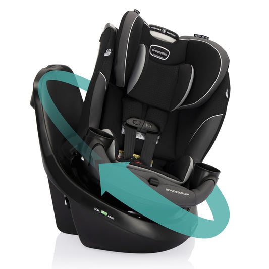 Revolve360 Slim 2-in-1 Rotating Convertible Car Seat (Canton Black)