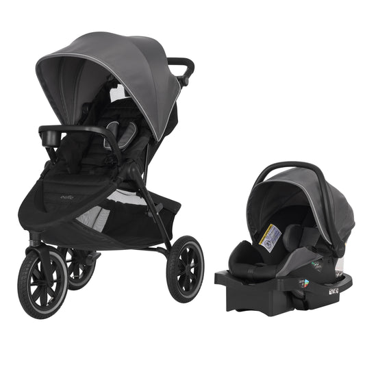 Folio3 Stroll & Jog Travel System With LiteMax 30 Infant Car Seat (Avenue Gray)