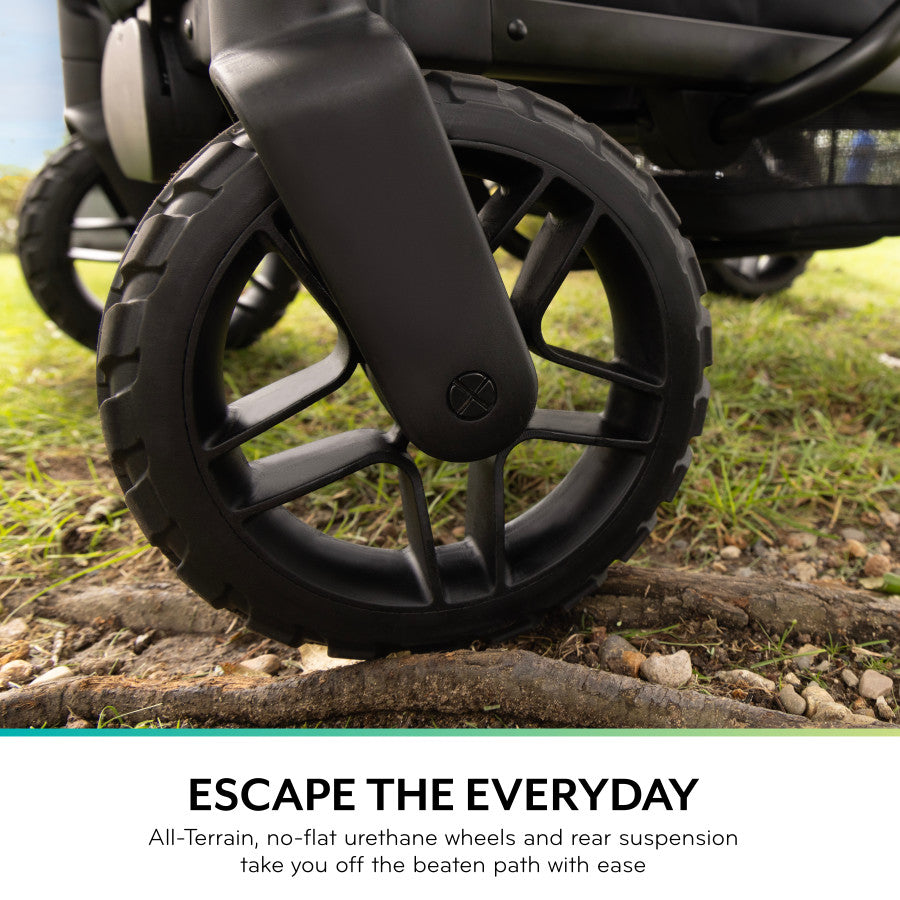 Go on any adventure with these rugged, all-terrain wheels that can handle any path.