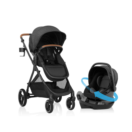 Shyft Intuiti Travel System with Revolve180 LiteMax NXT Rotational Infant Car Seat (Black Shale)