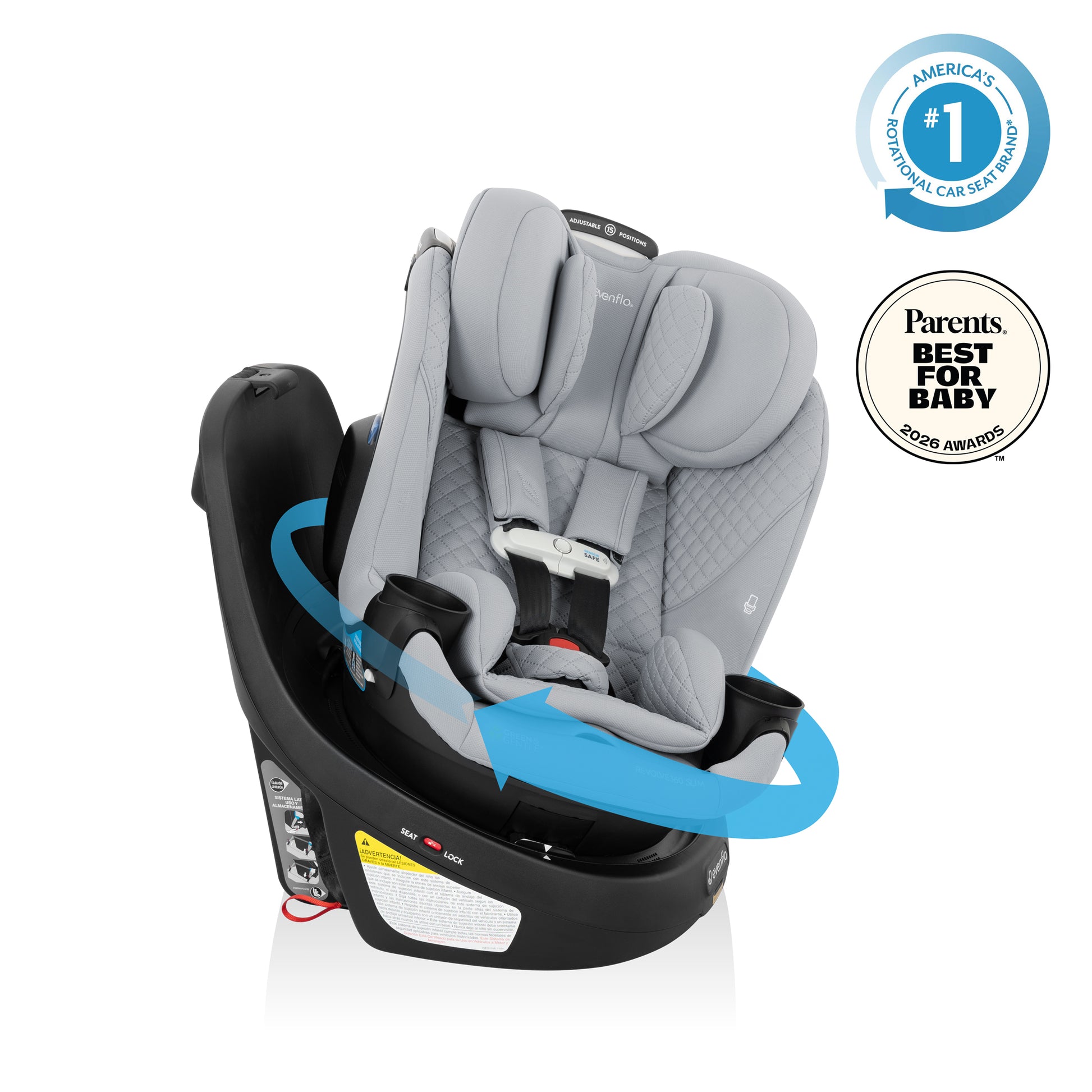 Evenflo® Revolve360™ Slim 2-in-1 Rotational Car Seat with Green & Gentle™