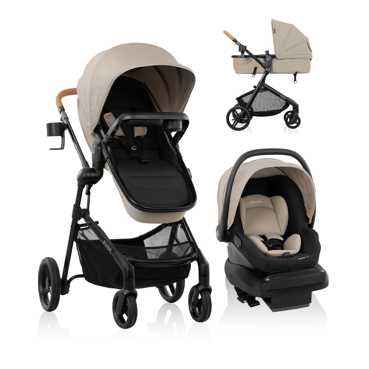 Pivot NXT Travel System with LiteMax NXT Infant Car Seat (Latte Tan)