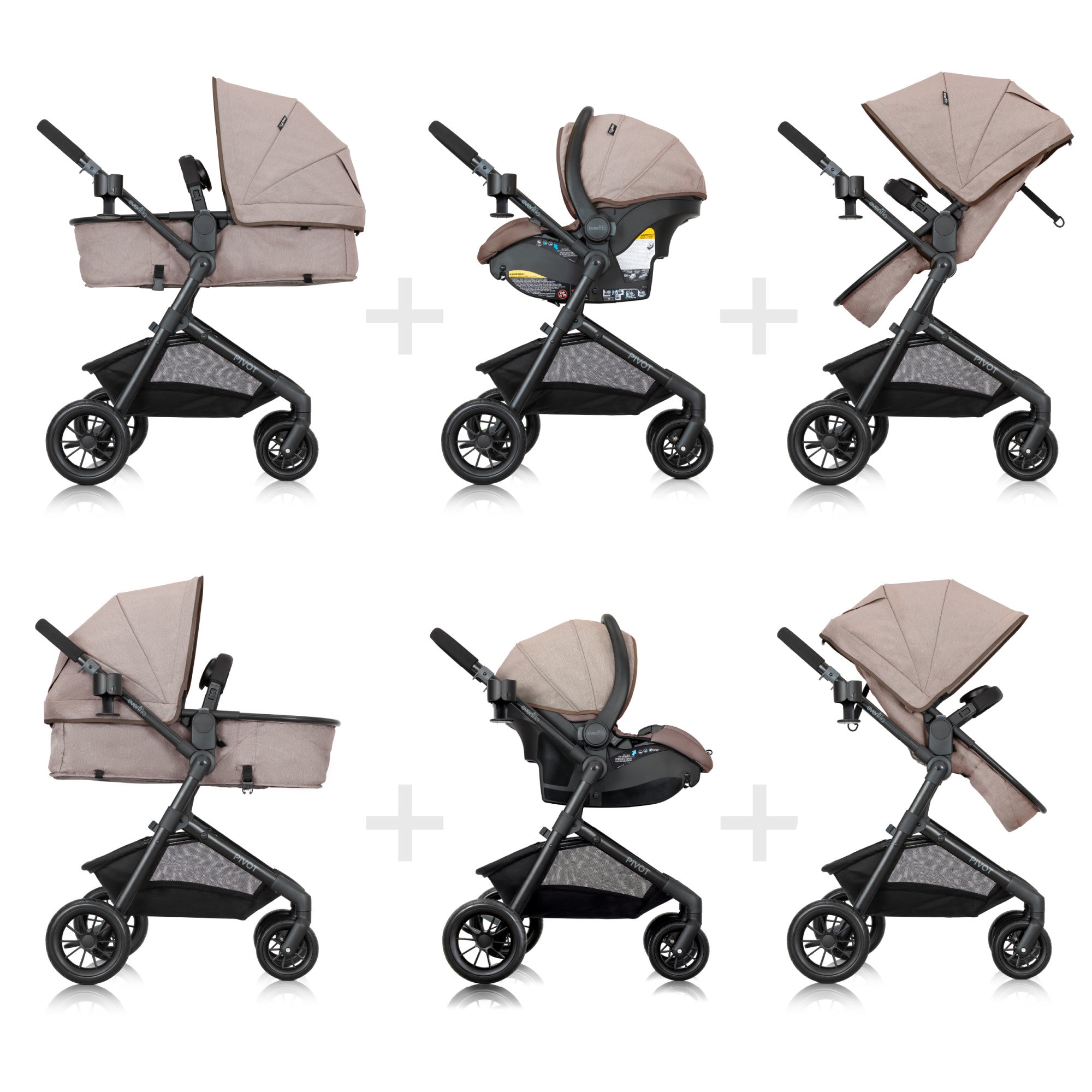 ベビーカー・バギー Evenflo Pivot Modular Travel System Pivot Modular Travel System with LiteMax Infant Car Seat | Evenflo