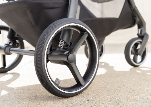 Smooth rides ahead for you and your baby with a stroller featuring a durable, all-terrain wheel design.
