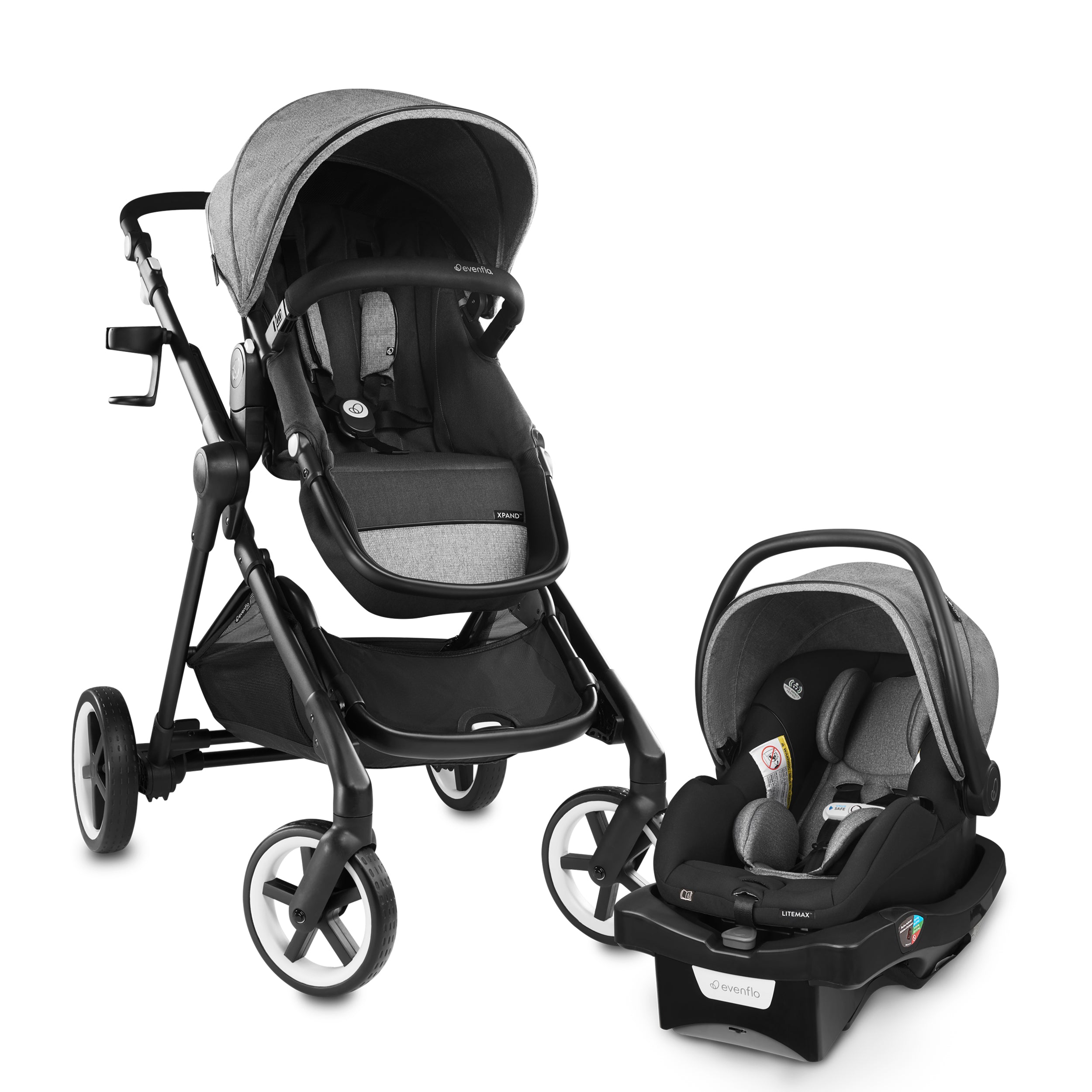 Pivot Xpand Travel System with LiteMax Infant Car Seat – Evenflo