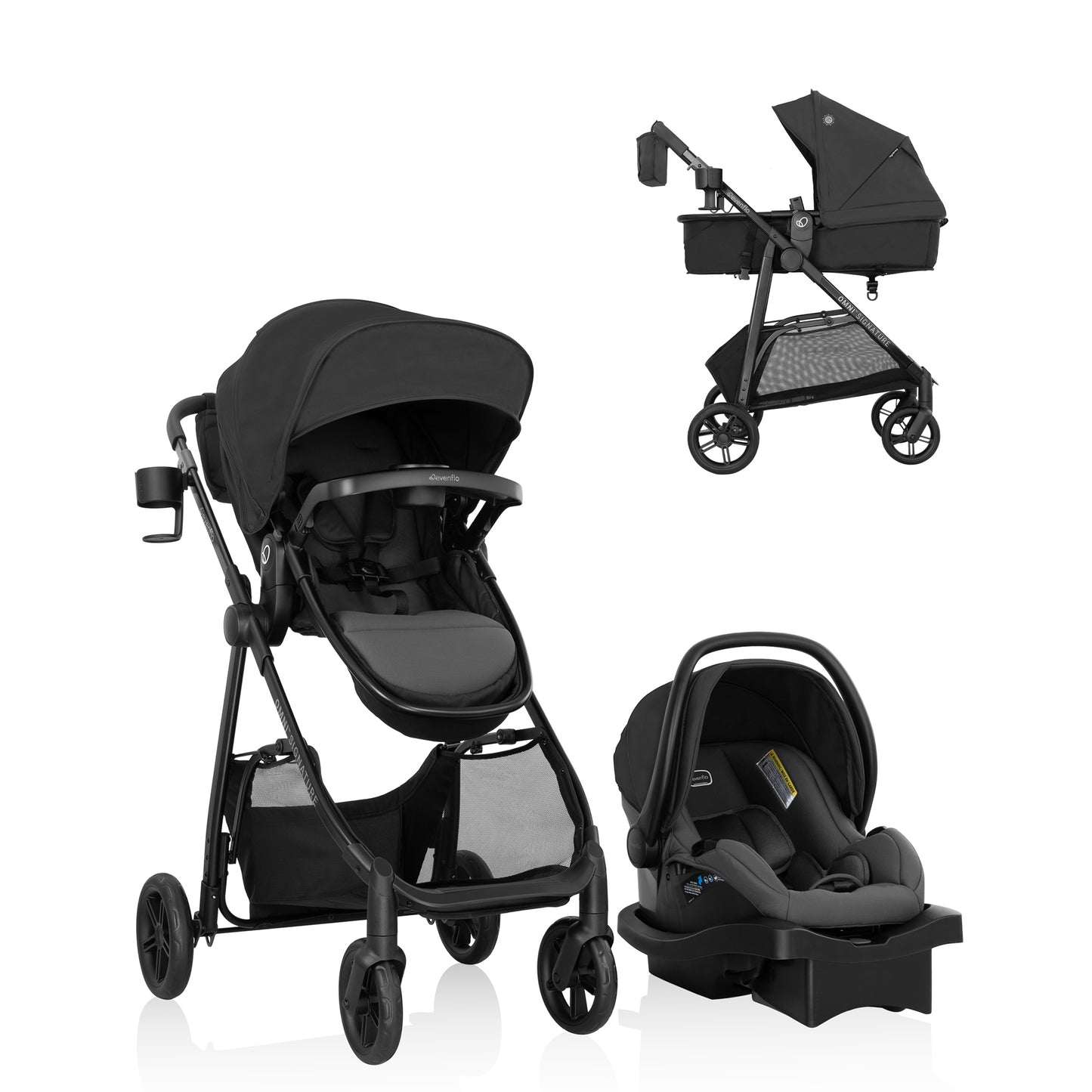 Evenflo Omni Signature Travel System with LiteMax Infant Car Seat (Porto Black)
